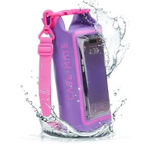 Case-Mate Pink and Purple Waterproof - “Bucket Bag” with cross body strap